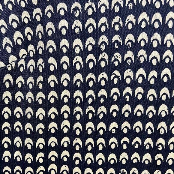 Tory Burch 100% Silk Navy Blue and White Geometric Pattern Shift Dress SZ S - Picture 4 of 6